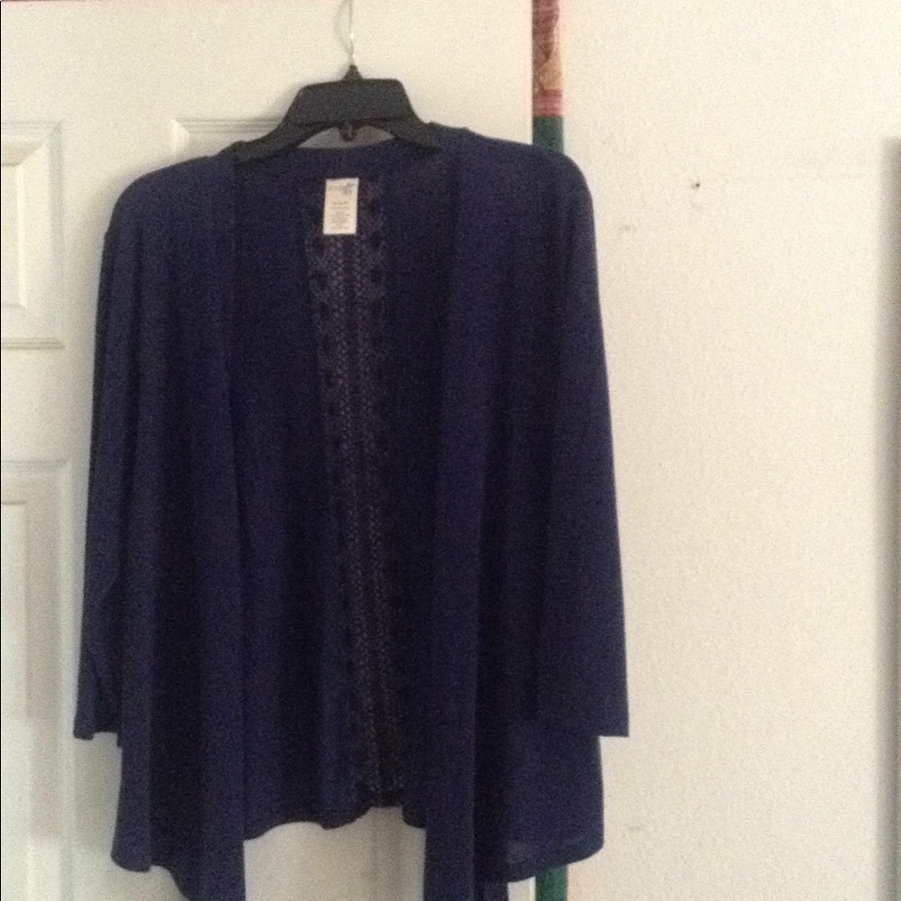 Terra & Sky 14W 0X Navy Cardigan